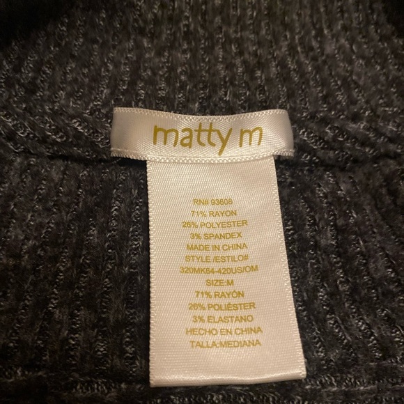 Matty M grey ribbed long sleeve ribbed shirt with mock neck size Medium oversize - Picture 8 of 11